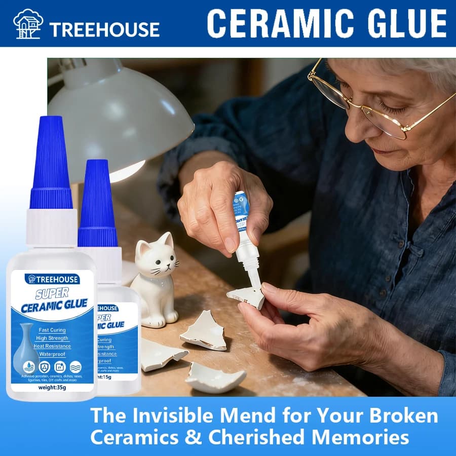 1-4 Pezzi di colla super ceramica, adesivo forte a fissaggio istantaneo per porcellana rotta, vasi, piastrelle e oggetti artigianali in ceramica