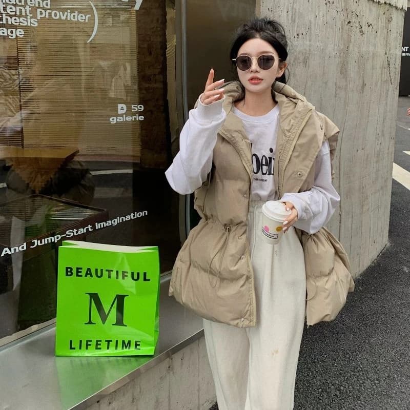 2024 New Vest Women Jacket Puffer parka antivento leggero con cappuccio caldo gilet femminile piumino d'anatra bianco senza maniche