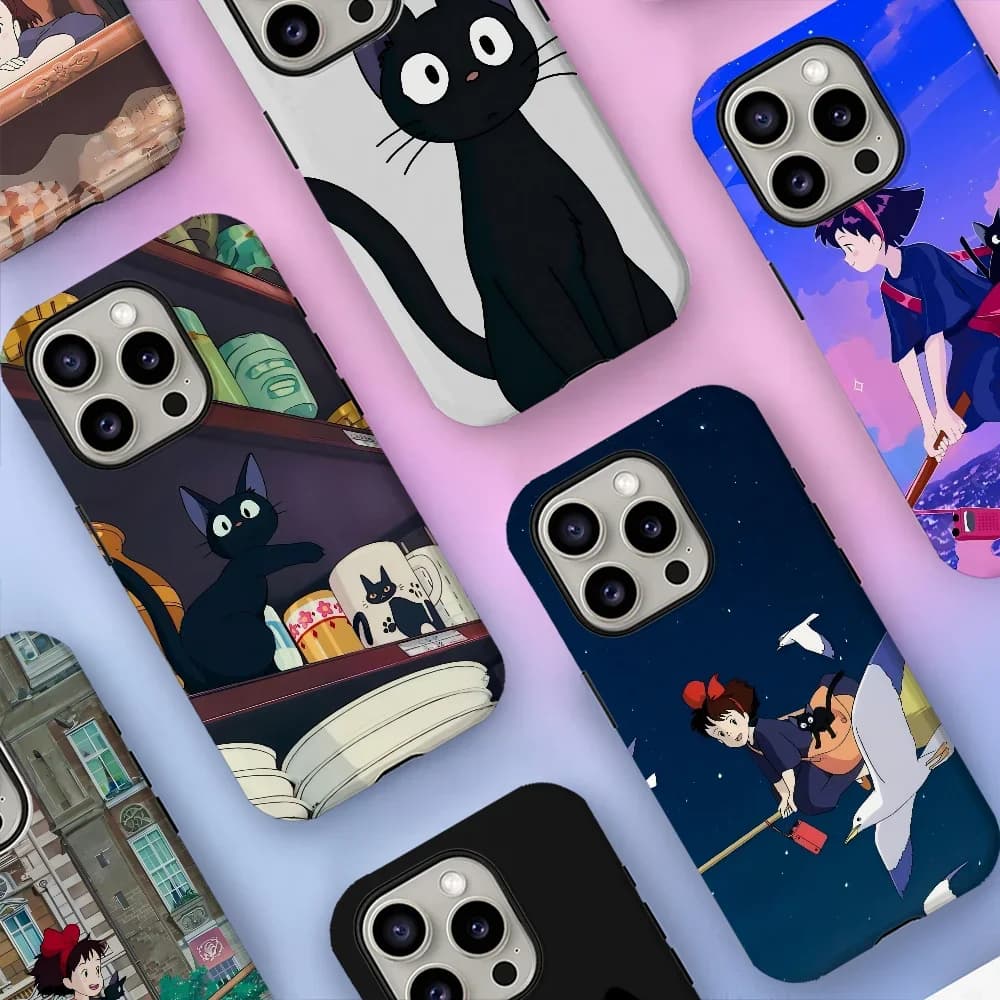 Anime Ki-Kiki Consegna Servizio Custodia per telefono Pellicola Shell per IPhone 16 15 14 13 12 11 Pro Max Plus