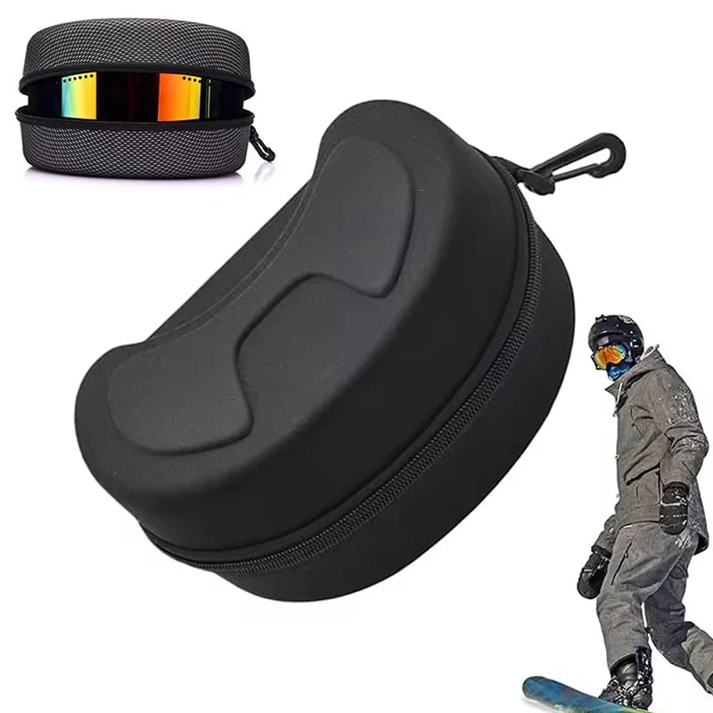 Custodia Rigida in EVA per Occhiali da Sci e Snowboard, Portatile, Protettiva, Resistente all'Acqua e agli Urti, Accessori da Sci