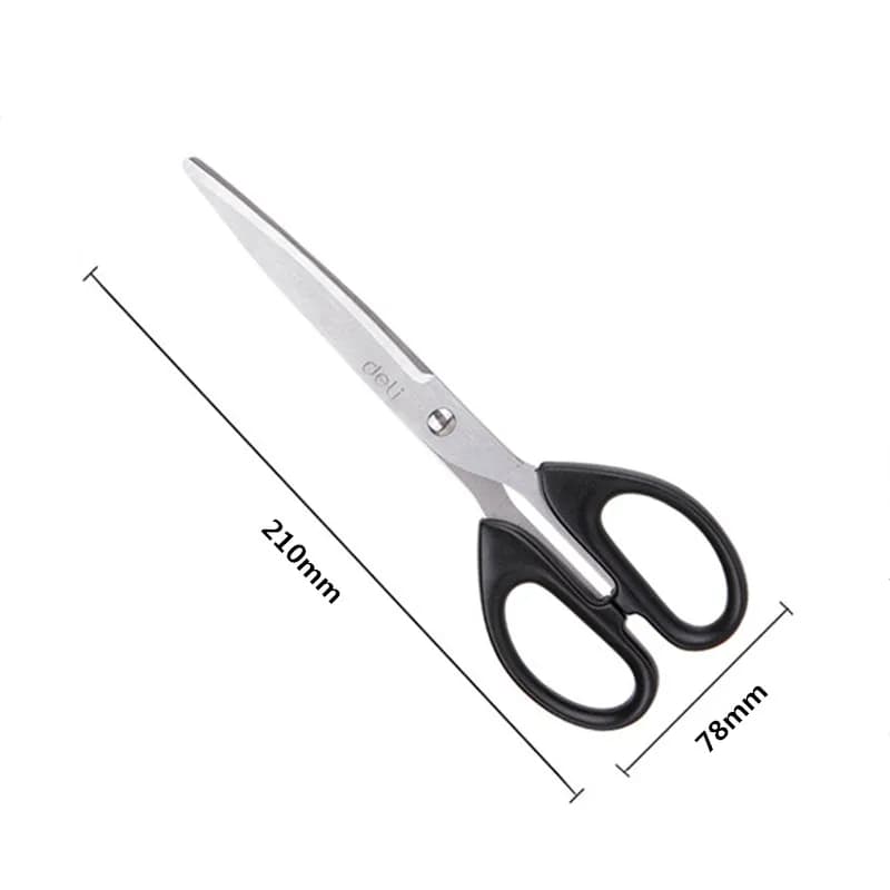 Deli 21 cm stainless steel large scissors paper cutter kitchen knife for home tool working shears supplies for office stationery