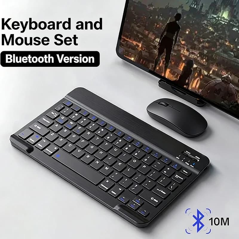 Tastiera e mouse Bluetooth JP per iPad Xiaomi Samsung Huawei Phone Tablet Tastiera mini wireless sottile per Android IOS Windows