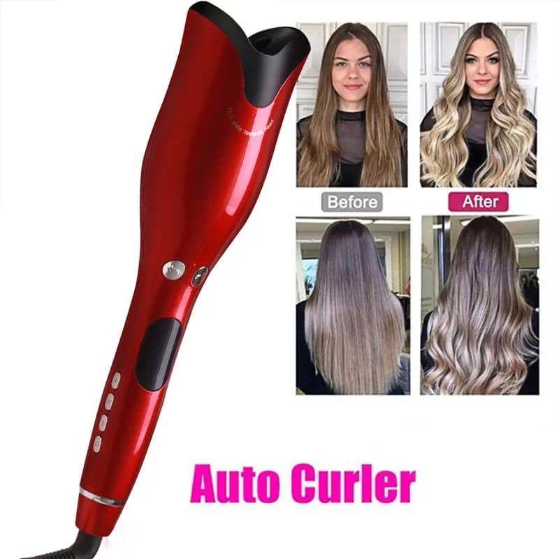Ceramic 28mm Rotating Automatic Hair Clip with LED, Styling Tool, Rotating Air Curling Iron, Wave Iron and Ricci