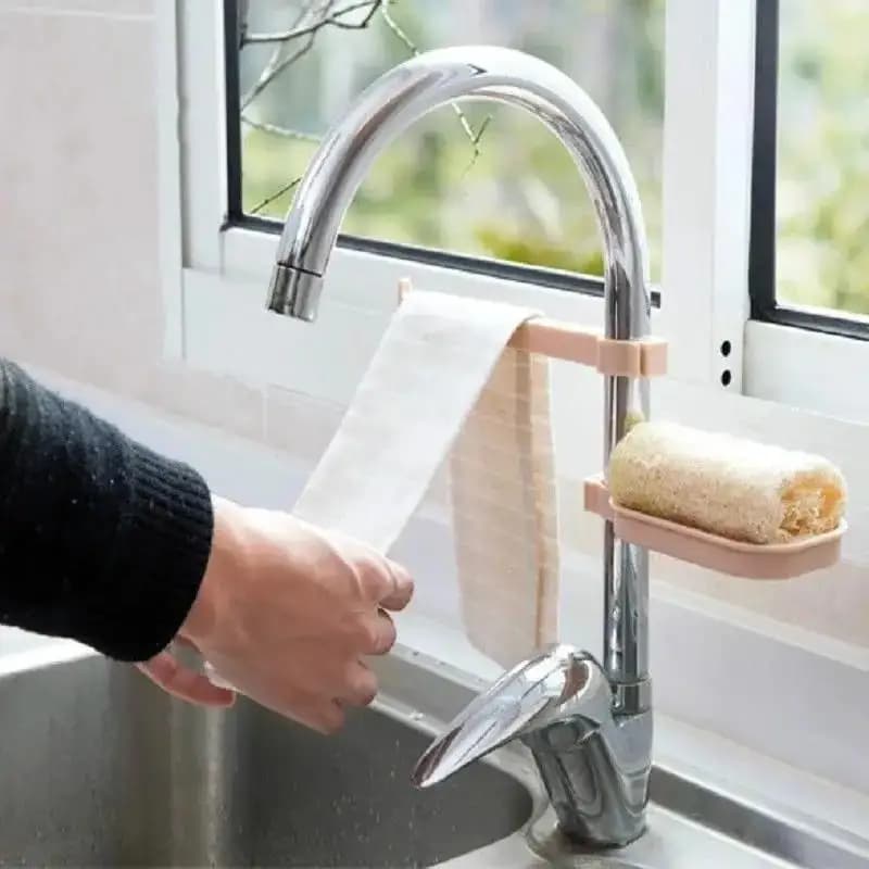 Multifunction sink holders 2 in 1, sponge fabric soap holder, combined device, adjustable exhaust basket, kitchen supports, gadget