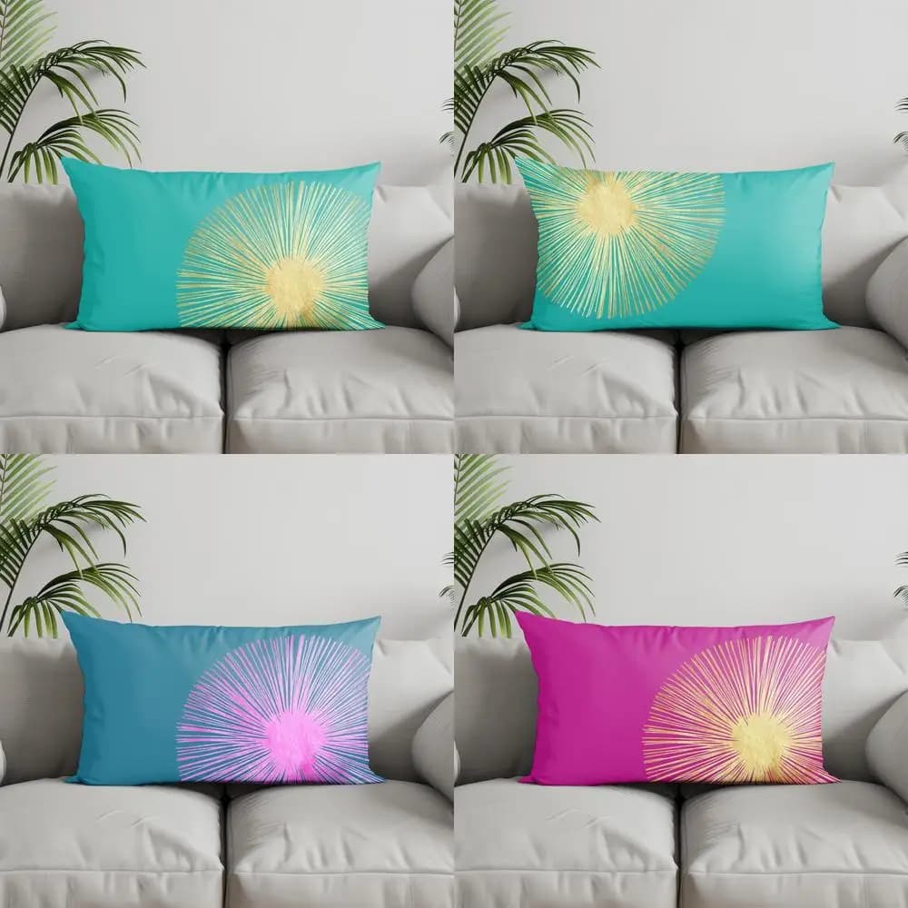 Home decor Coloured Federa with radial pattern suitable for sofa bedroom Car cushion Rectangular backrest cushion