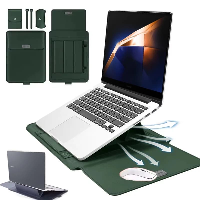 Per Samsung Galaxy Book 4 5 Pro 360 Borsa per laptop Flip Sleeve Stand Cavo Cintura Caricatore Custodia per mouse PU Antiwater Custodia per notebook