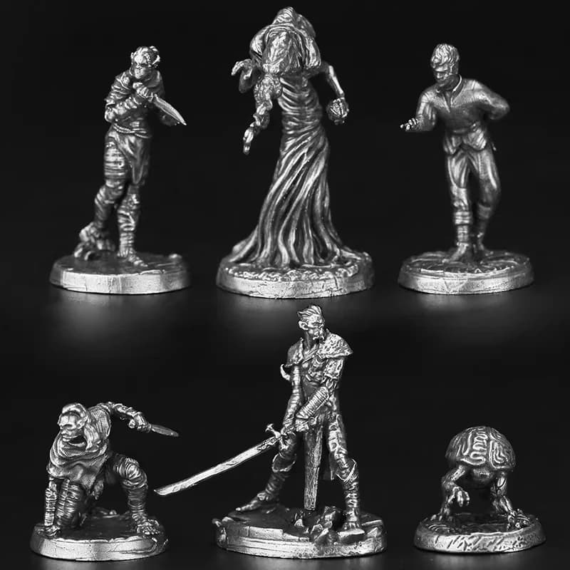 Miniatura di Soldato Illithid in Rame Bianco, Modello per Giochi da Tavolo, RPG, Collezione di Pezzi da Scacchi, Decorazione per Interni Auto