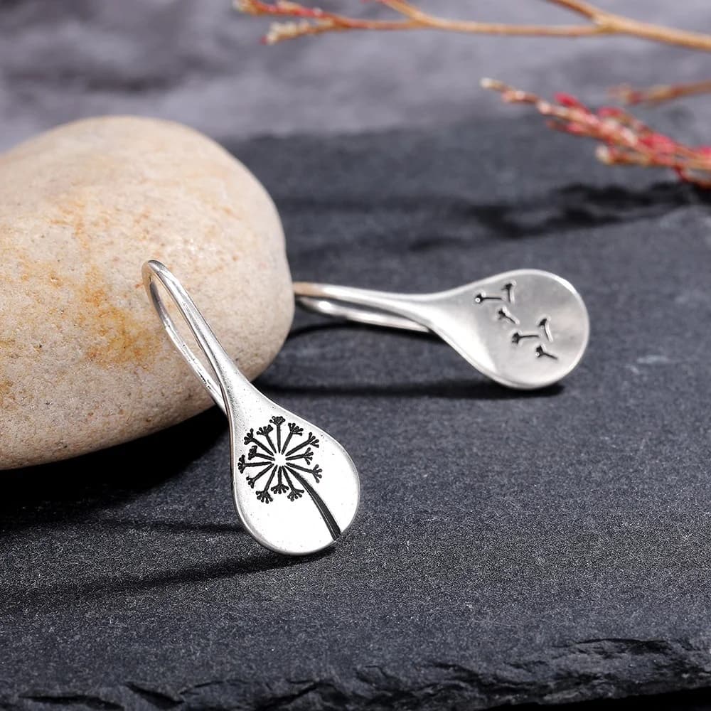Exquisite and simple vintage dandelion drop earrings for women, engagement and wedding jewelry, personalized earrings