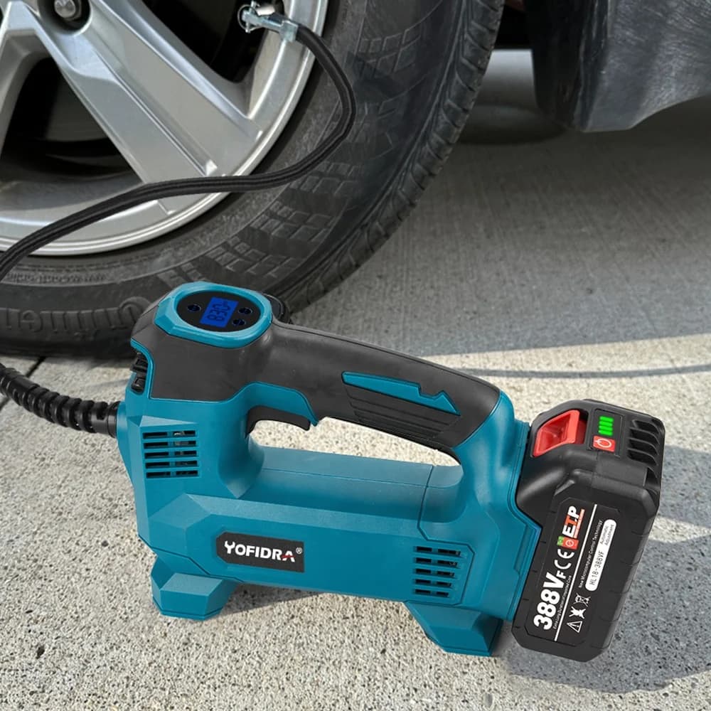 Pompa ad aria elettrica ad alta pressione Yofidra con display LED, gonfiatore per pneumatici auto ricaricabile senza fili, strumento pneumatico
