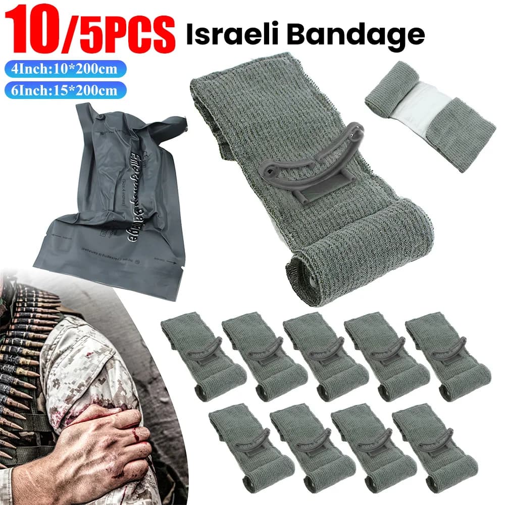 4/6 pollici Benda israeliana Medicazione della ferita Benda di compressione di emergenza Benda emostatica traumatica Tattico di primo soccorso Bambini IFAK
