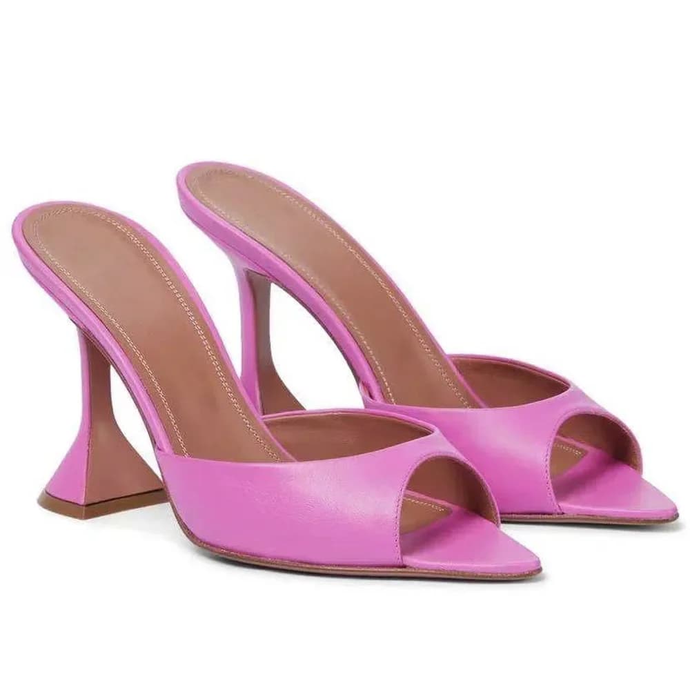 2024 nuovi sandali a bocca di pesce a punta, scarpe da donna alla moda, bicchieri da vino e pantofole dorate