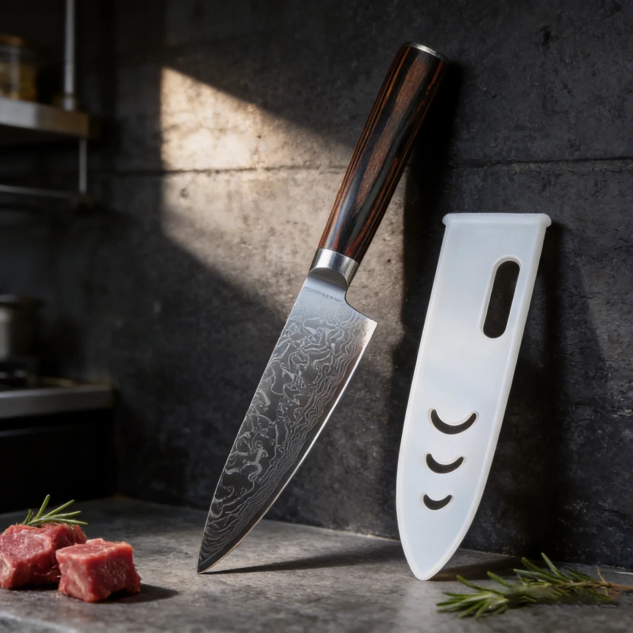 New 2026 model Damascus steel knife. Professional Japanese knife. Kitchen knife for cutting meat, fruits and other ingredients