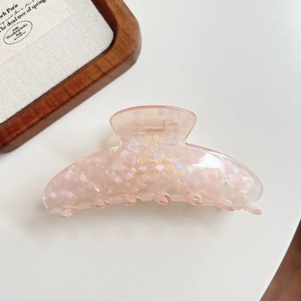 Cute Fresh Acetate Hair Claw Acetic Acid Stripe Irregular Pattern Shark Clip Hair Clip Headwear Flower Hair Claw Female