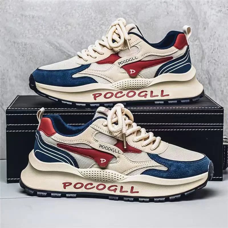 Scarpe da ginnastica da uomo Scarpe da corsa in rete 2026 Scarpe casual con piattaforma di tendenza Scarpe da tennis con punta tonda per esterni Aumento di altezza Scarpe da uomo stringate