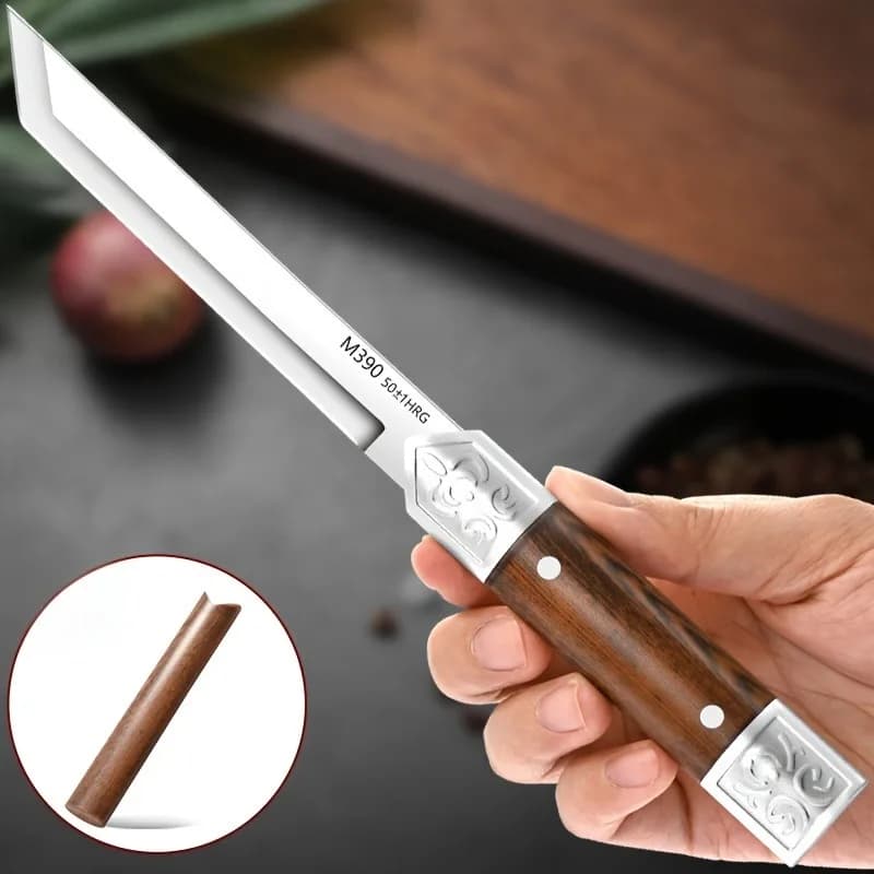 Portable knife 2-piece steak knife kitchen knife cutting knife Barbecue knife straight knife stainless steel knife slicing knife for home use