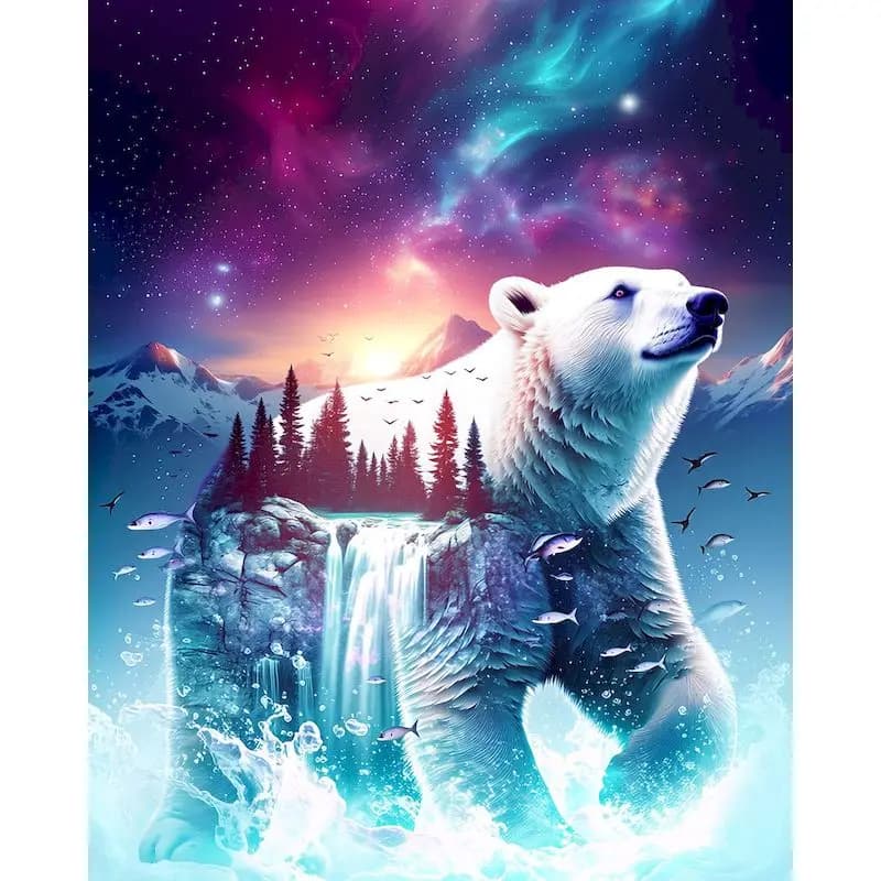 GATYZTORY Polar Bear Diamond Painting Arts And Crafts Rhinestone Of Picture Animal Full Round/Square Diamond Art Home Decor Art