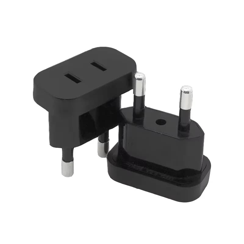 1Pcs 4.0mm 4.8mm Euro Power Plug Adapter US To EU Europe Plug Converter Travel Charger Electrical Outlet Socket For Home Office