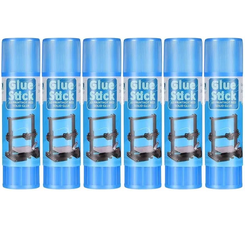3D printer glue sticks, 6 pieces, PVP solid glue for heated bed, for PLA filaments, ABS, HIPS, PET, ASA
