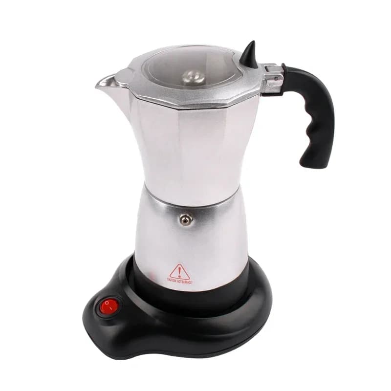 L L # Electric moka machine 300ml Italian multifunction espresso machine Home Office Aluminum coffee maker Pentola EU
