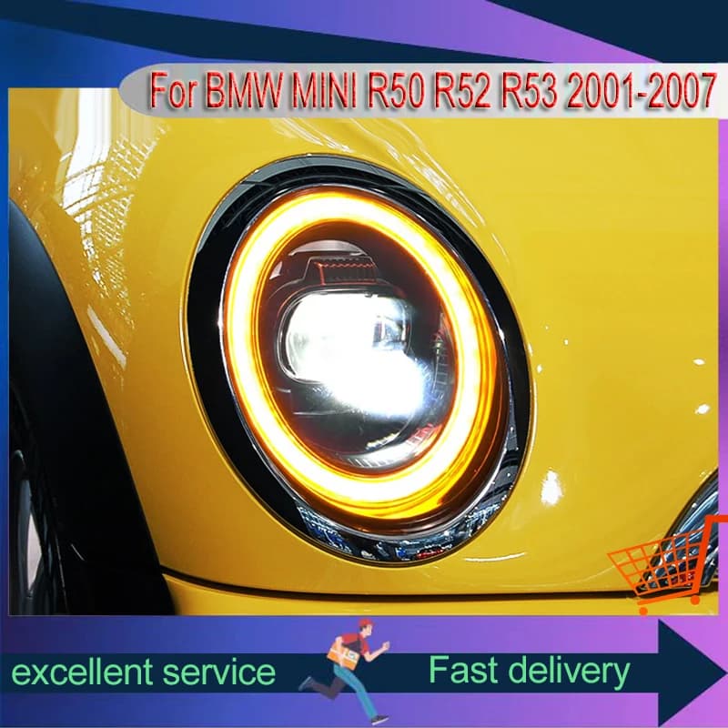Lampada per auto per BMW MINI R50 R52 R53 2001-2007 Luci anteriori Segnale LED DRL Faro HID Lente del proiettore Refit Accessori per utensili automatici