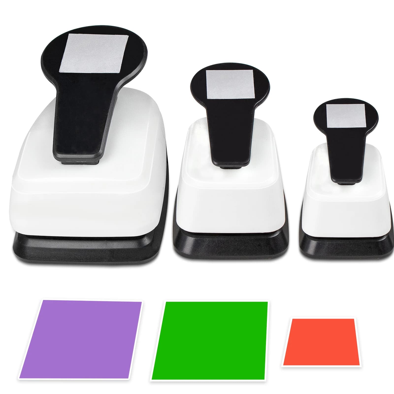 3pcs Paper cutter for crafts Hole Punchers Tool Set 1 1.5 2 inch 16 25 38 mm Square Shapes Hole for card making custom scrapbook
