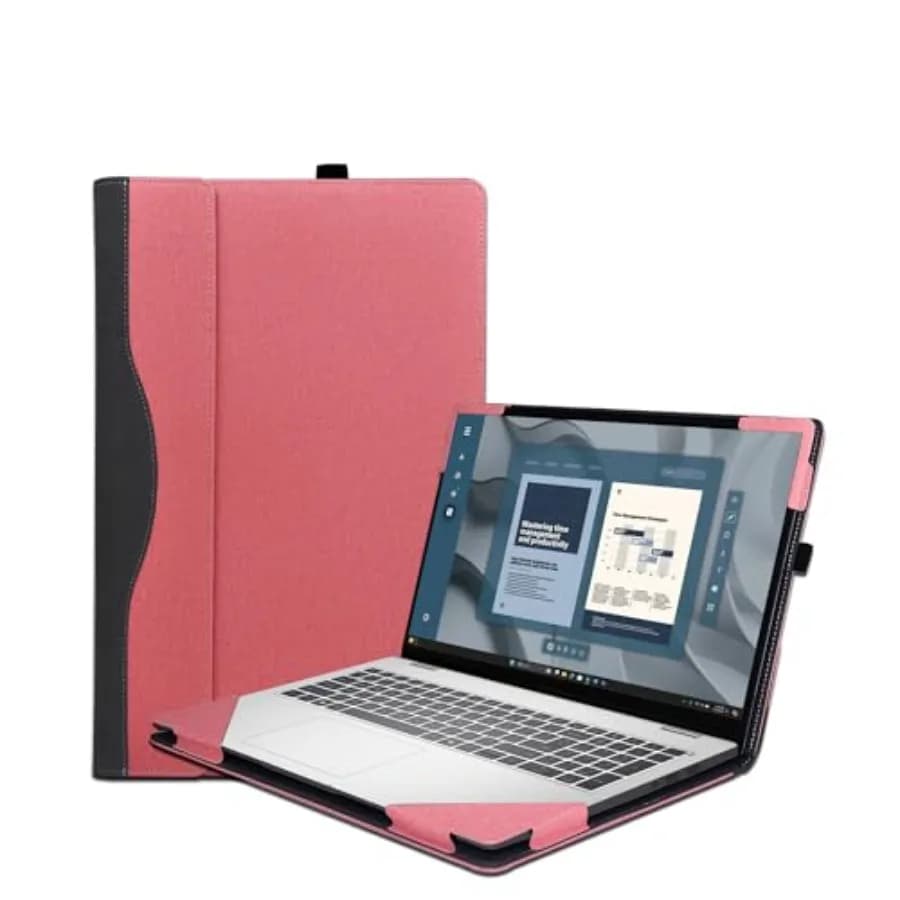 Custodia Protettiva per Laptop Dell Pro 16 Plus PB16250 PB16255 PC16255 PC16250 con Porta Penna in Pelle PU Rosa