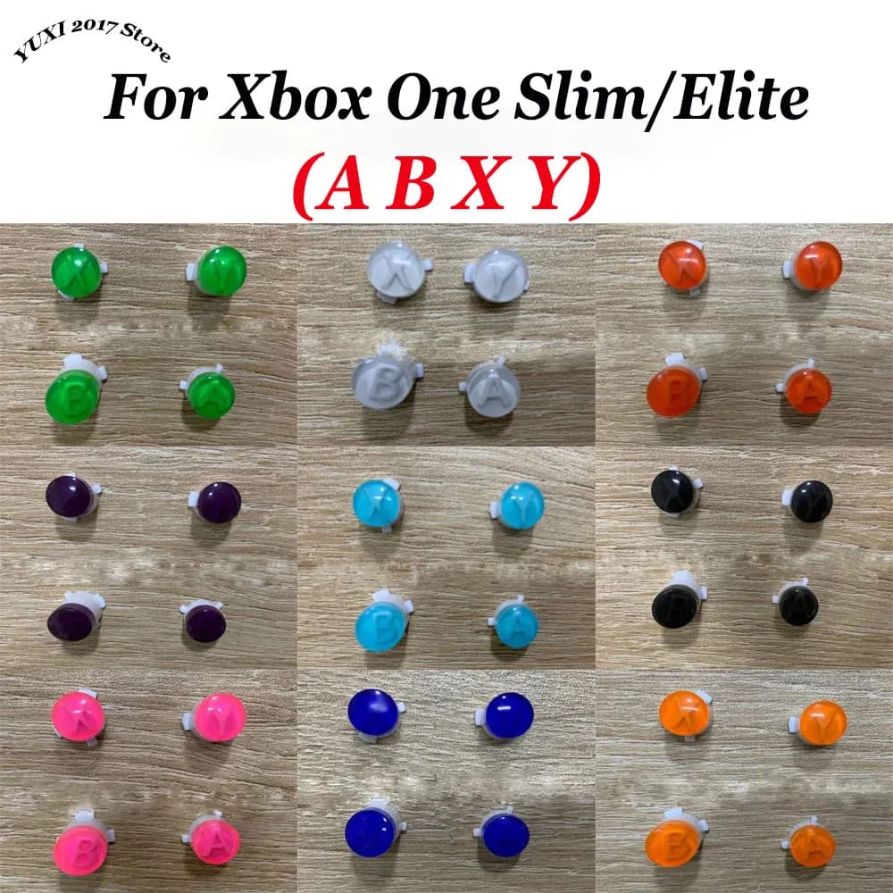 Set di 1/2 Pulsanti ABXY di Ricambio per Controller Xbox One Slim/Elite, Kit di Modifica Trasparente Fai-da-Te, Parti di Riparazione e Accessori per Gamepad