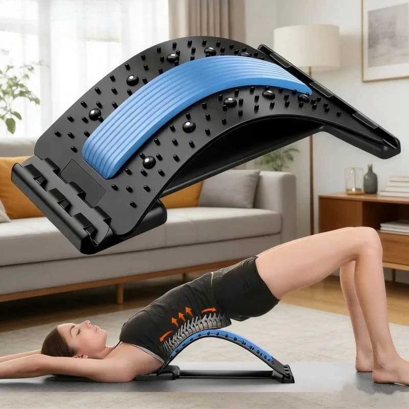 Attrezzatura per lo stretching dei muscoli della schiena, cuscino massaggiante rilassante per la colonna vertebrale, supporto per la parte bassa della schiena, alleviamento del dolore lombare
