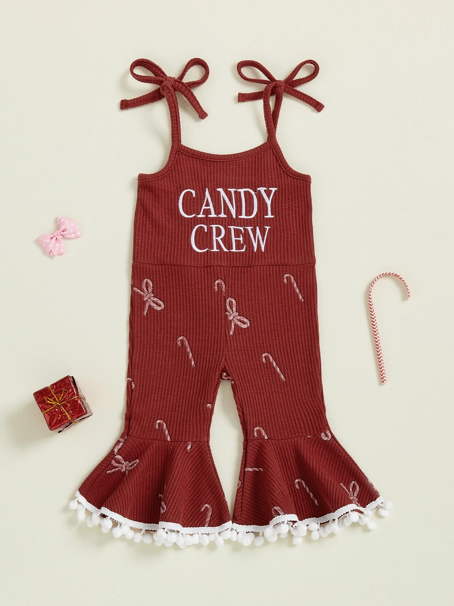 Abito natalizio da ragazza senza maniche con stampa di Babbo Natale, abito a trapezio con cintura con fiocco per la celebrazione delle feste