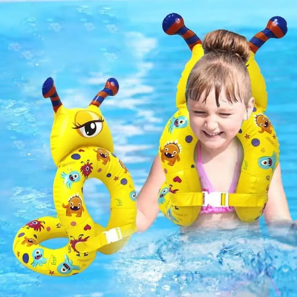 Inflatable Design Life Jacket Adjustable PVC Portable Children Life Vest Float Cartoon Style Inflatable Swim Vest