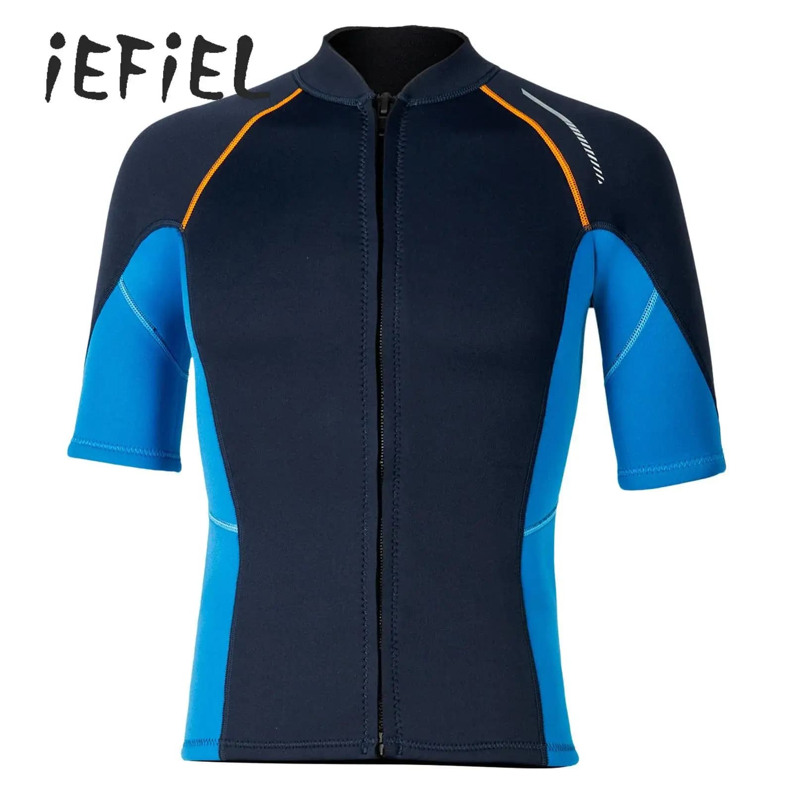 1.5 mm neoprene men's dime Top short sleeve with front zipper Swimwear Body Heat Snorkeling Diving Swimming Surf Jacket