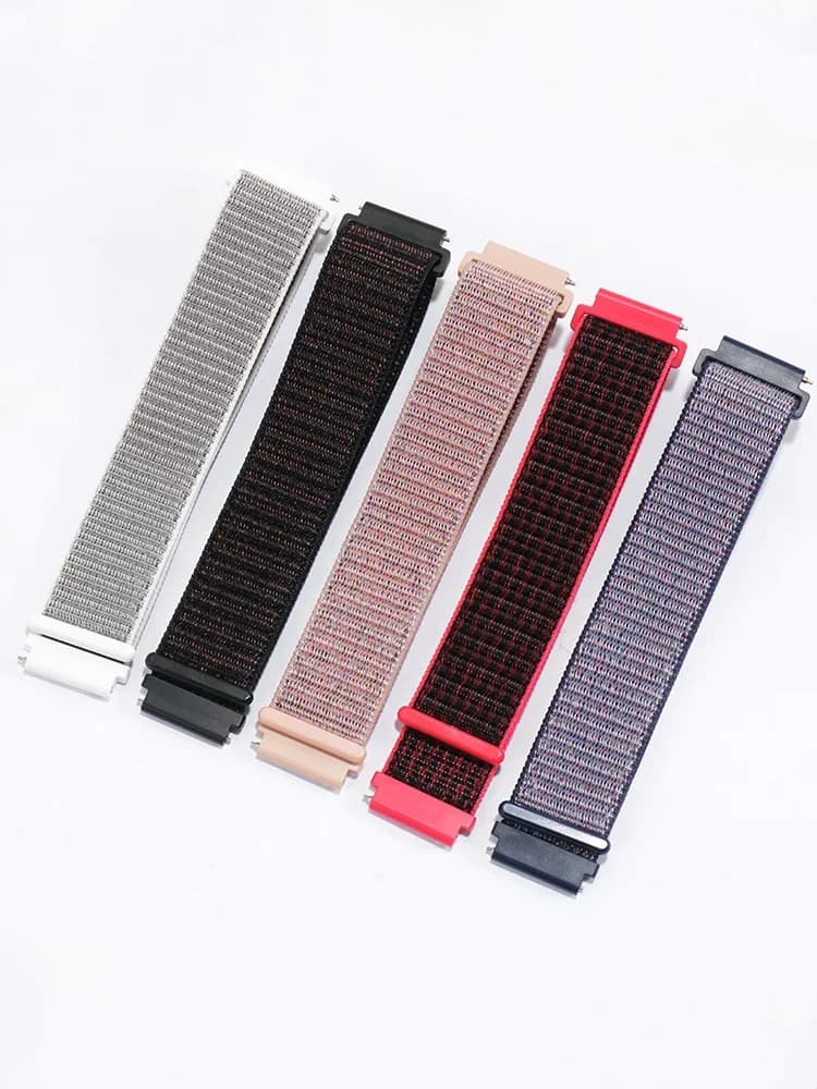 Cinturini per orologi da 20mm 22mm per Amazfit bip 6-5-3/GTS/GTR 4/3 Bracciale ad anello in nylon per Samsung Galaxy Watch 7/5/4/6 Classic 5 Pro 45mm