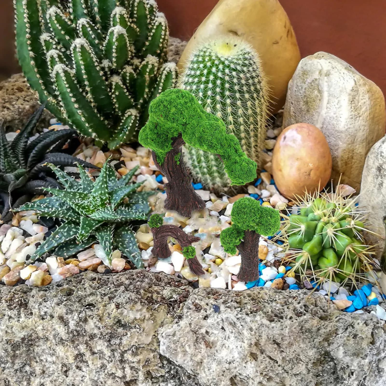Set di 6 Alberi Artificiali Verdi, Decorazioni per Micro Paesaggi, Piante Creative per Terrari e Giardini in Miniatura