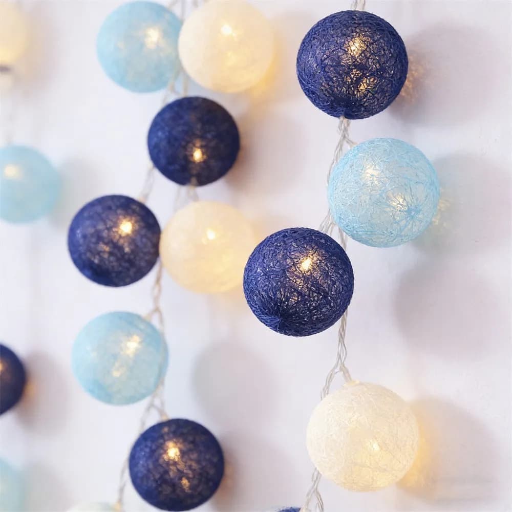 1.5/3M Cotone Ghirlanda Palline Luci Stringa Di Natale All'aperto Appeso Festa Del Bambino Camera Dei Bambini Letto Lucine Decorazioni di Nozze