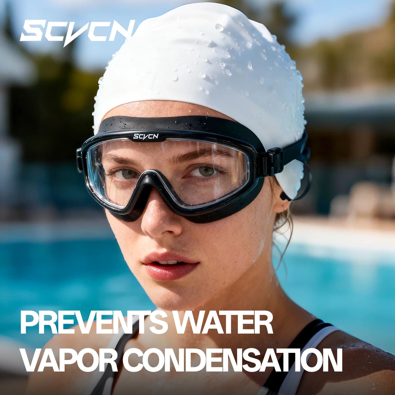 SCVCN New Swimwear Waterproof Duvet Glasses Professional Swimming Glasses for Exterior Naked Eyelets
