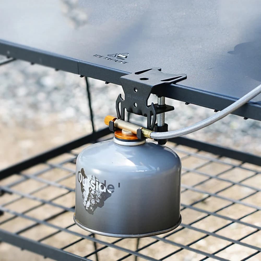 Gancio per bombola di gas da appendere Gancio per serbatoio di gas multiuso per esterni con piastra sospesa Apribottiglie Gancio per serbatoio per fornello a gas da tavolo da campeggio