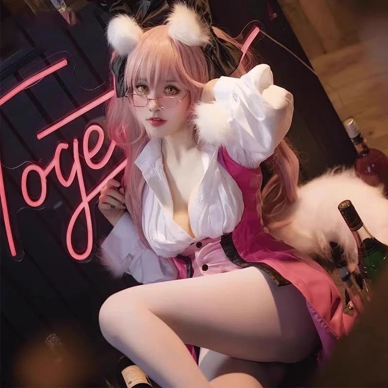 Anime Fate/Grand Order Koyanskaya of Light Tamamo no Mae Cosplay Costumes Bunny Girl Outfits Halloween Carnival Party Suit