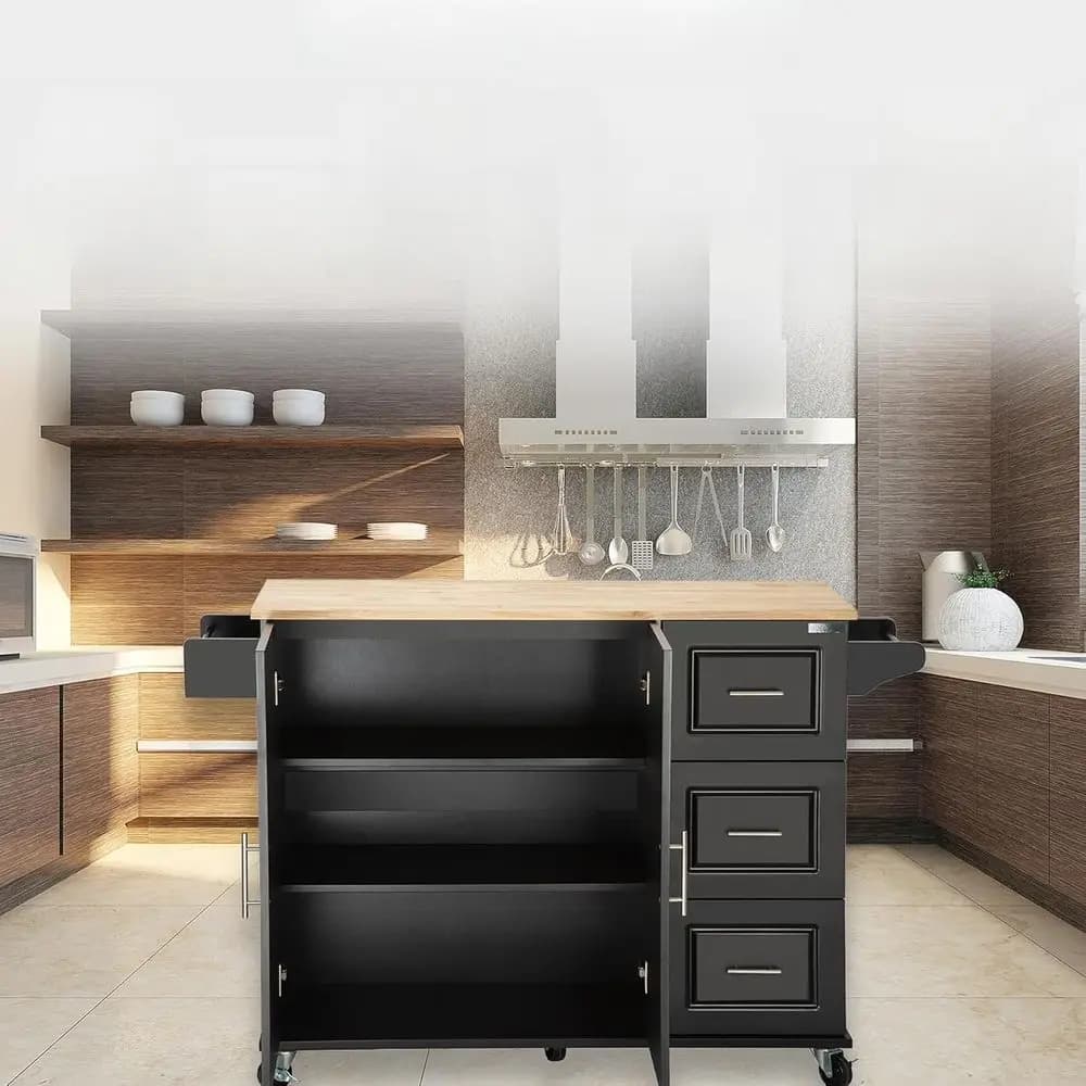 Carrello da cucina espandibile in legno con portaoggetti, portaspezie e portasciugamani