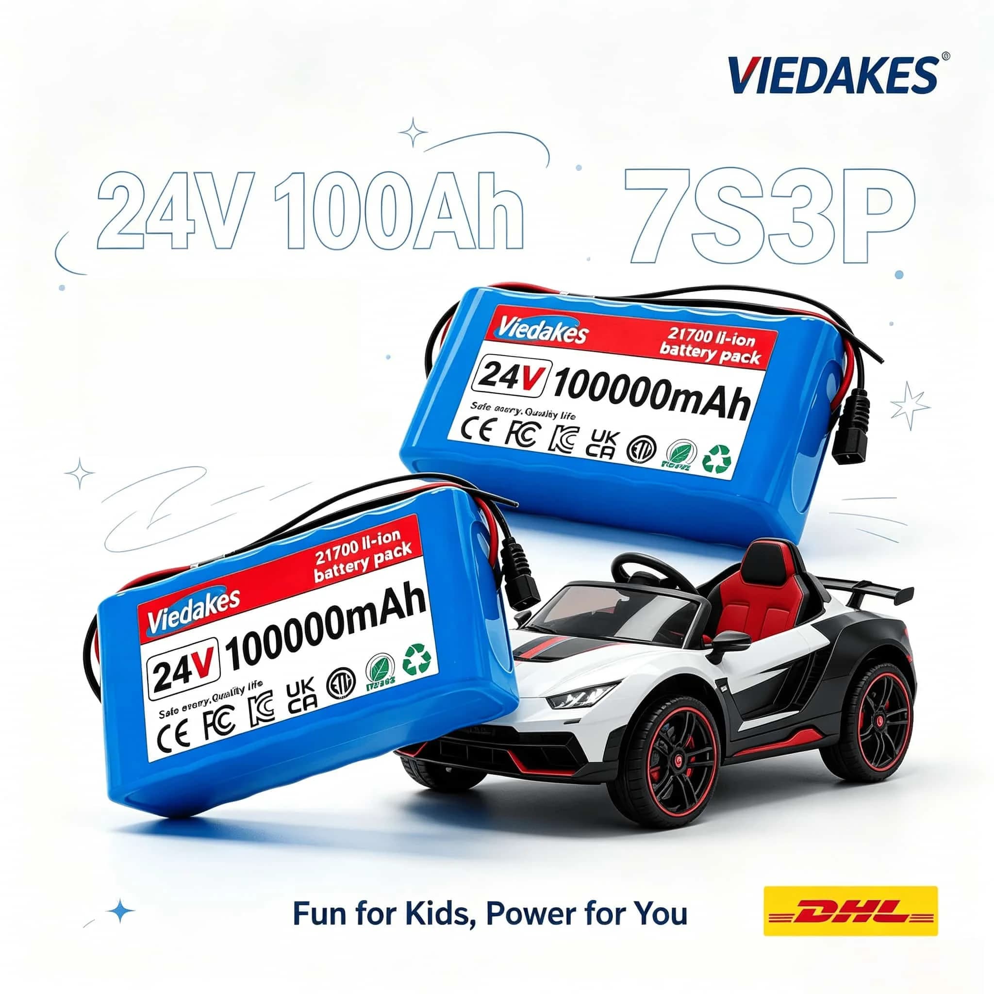 ✈️24V Child Safe 21700 Li-ion Cell Overcharge Protection BMS Free Charger Electric Off-Road Toy Car Replacement Part