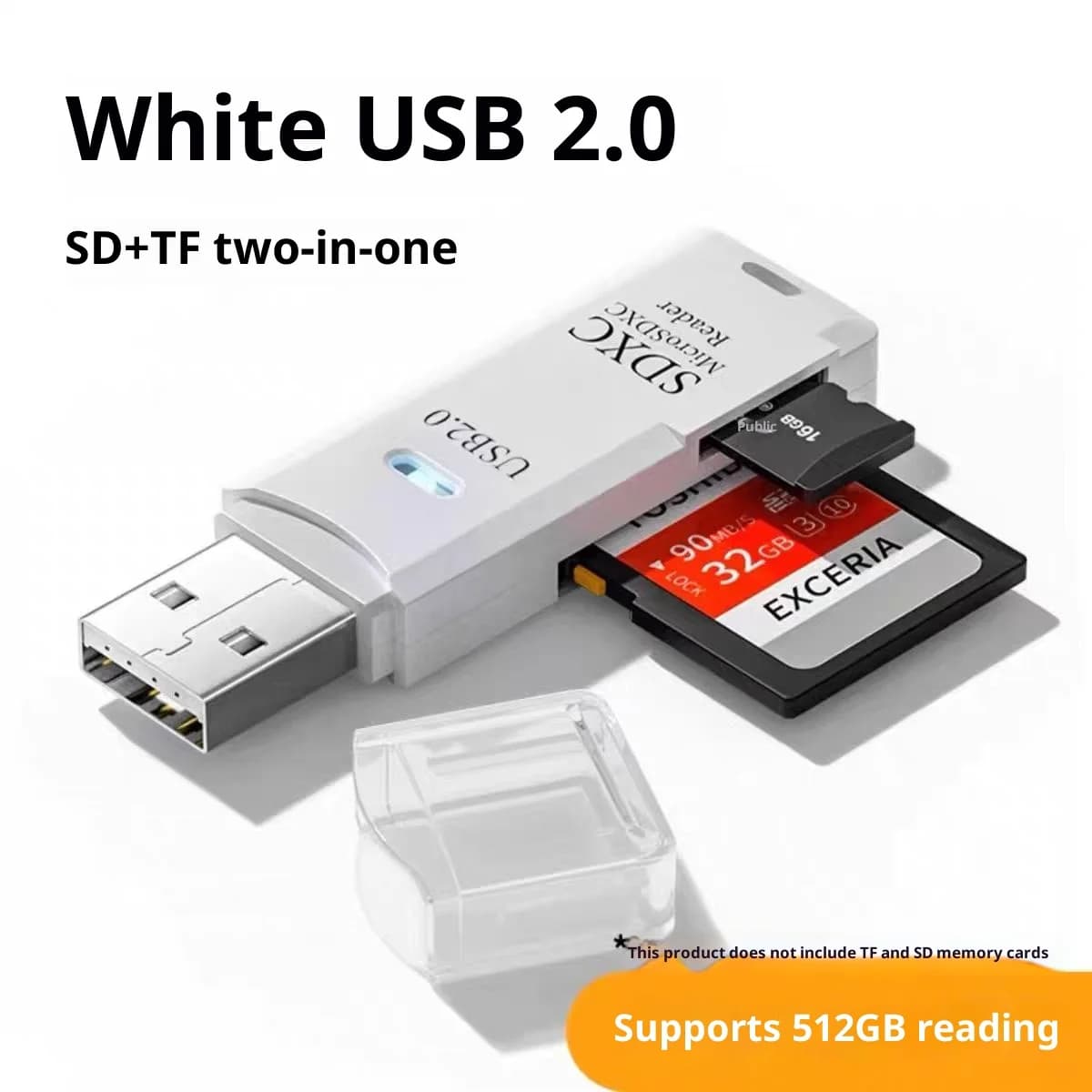 Lettore e scrittore di schede USB 2.0 multifunzione 2 in 1, lettore di schede di memoria Micro SD/TF, adattatore per chiavetta USB per PC e laptop