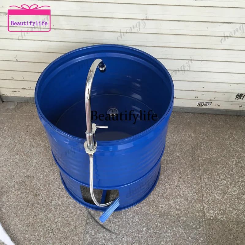 A17 Industrial wind wrought iron floor-to-ceiling round retro mop pool large balcony bathroom mop pool