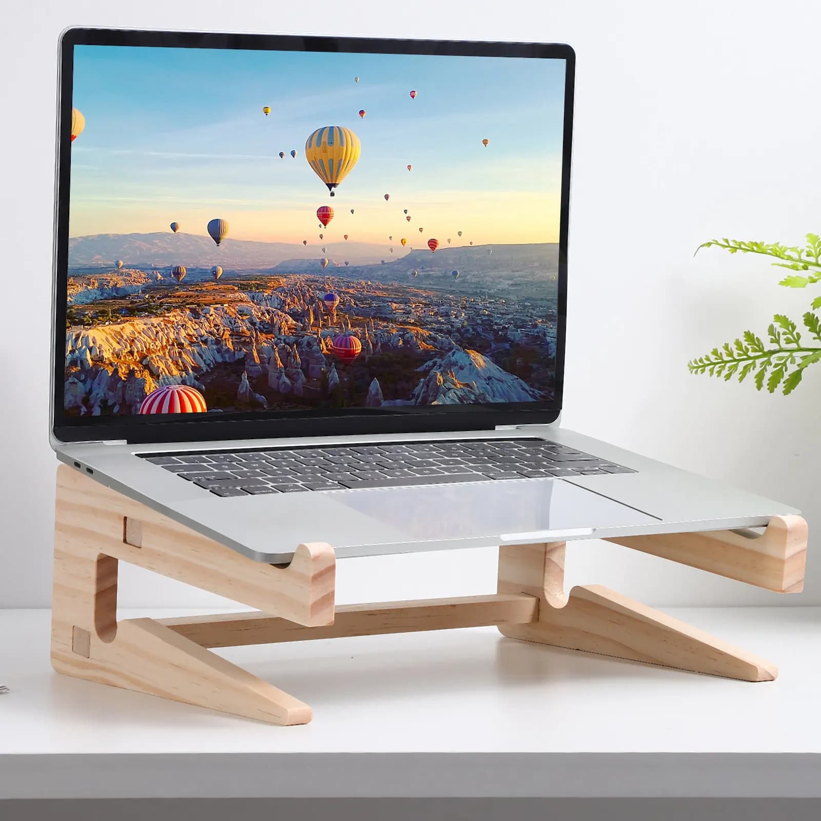 Supporto per Laptop in Legno, Rialzo Ergonomico per Dissipazione del Calore, Porta Tablet da Scrivania e Letto, Comodo per la Postura