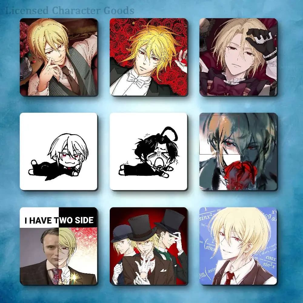 William James M-Moriart Refrigerator Magnets Square Tiles with Magnetic Sheets Printed for Decoration Collect 55mm