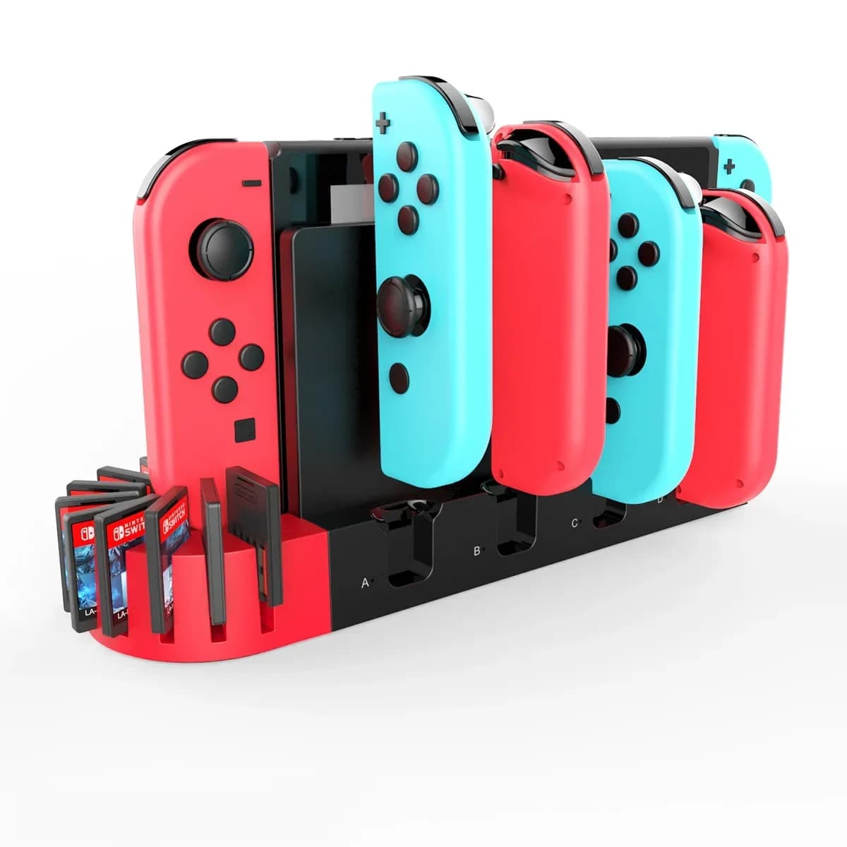 Per Nintendo Switch Controller Caricatore per sedile JoyCon Sinistra e destra Piccolo Joy-con Python Four Charge NS Sedile per archiviazione di carte da gioco