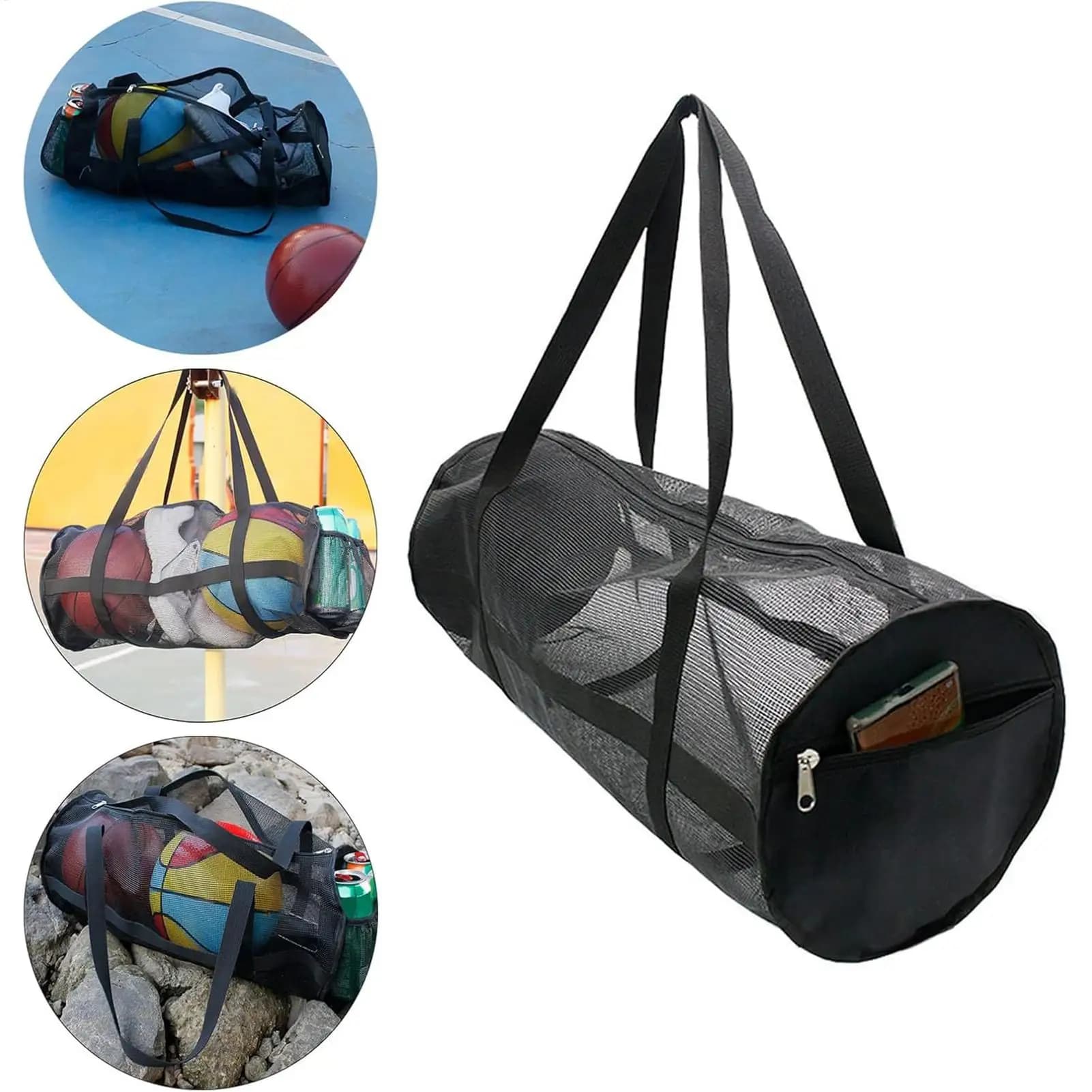 70x28x28 cm Dive bag Snorkeling bag in net Large portable folding bag to hold basketball Volleyball Football Laundry Gym