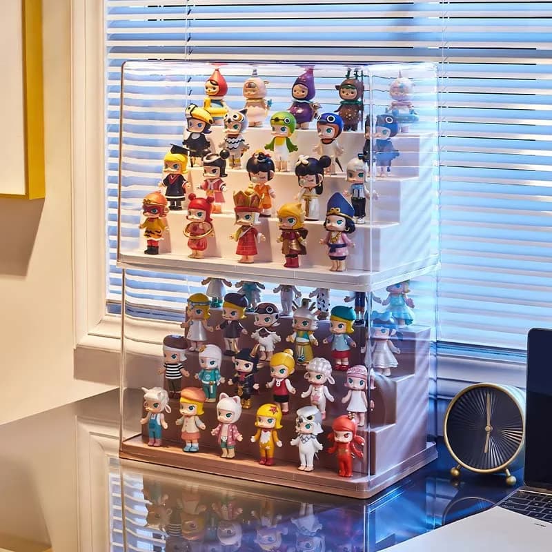 Acrylic Display Cabinet with Steps For Blind Box Toys, Car Models, Action Figures, Acrylic Display Case