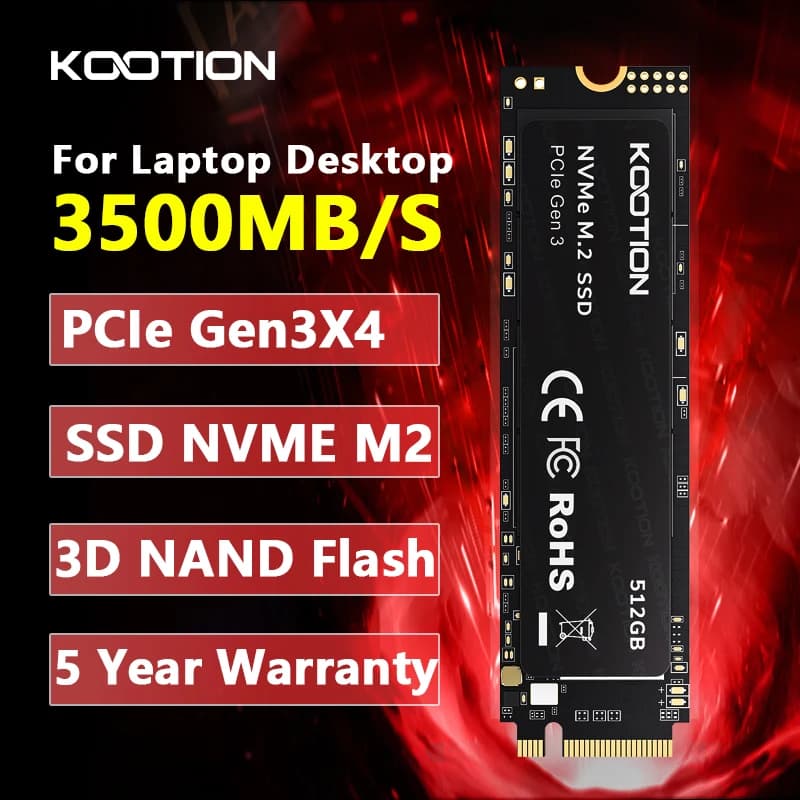KOOTION X15 M.2 SSD 256GB 512GB 1TB SSD M2 SSD M.2 NVMe PCIe Hard Drive for HP MSI Desktop Laptop