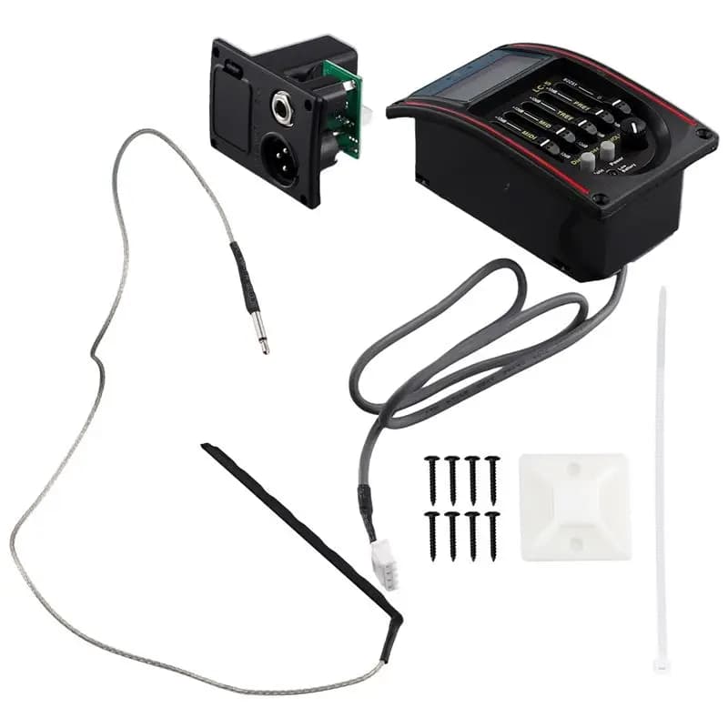 HOTB72A LC-5 Equalizzatore EQ a 5 bande per pickup di chitarra, Preamplificatore per chitarra acustica, Equalizzatore EQ, Accordatore, Pickup Piezo