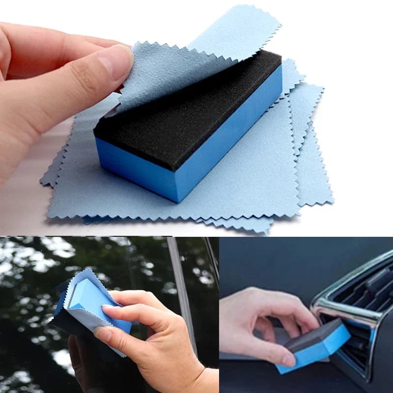 Applicatore in spugna per rivestimento ceramico per auto Applicatore per rivestimento in ceramica nano per vetro per automobili Tamponi per applicatore Spugne Panni Strumenti per lucidatura ceratura blu