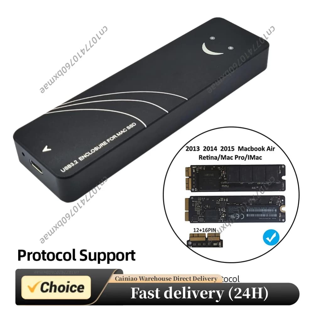 For Apple Macbook Enclosure NVME M2 SSD Case Adapter For Macbook Air Pro Retina 2013 2014 2015 2016 2017 USB 3.2 to MAC M.2 Box
